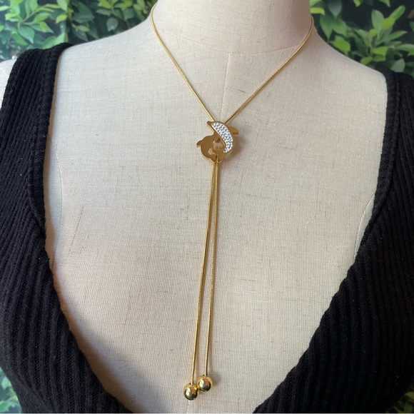 GOLD/ SILVER Dolphin 🐬 Eternity Lariat Necklace - Picture 9 of 11